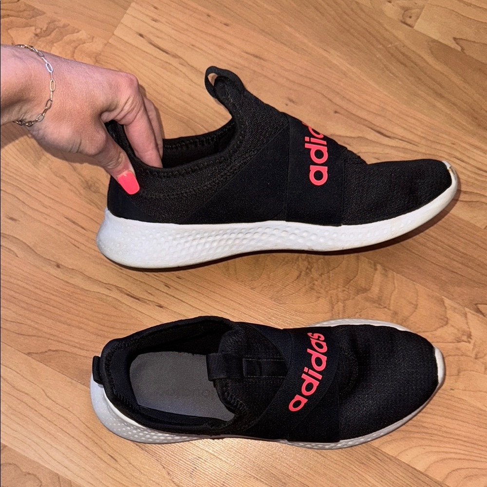 Adidas Black and pink Slip-On Sneakers